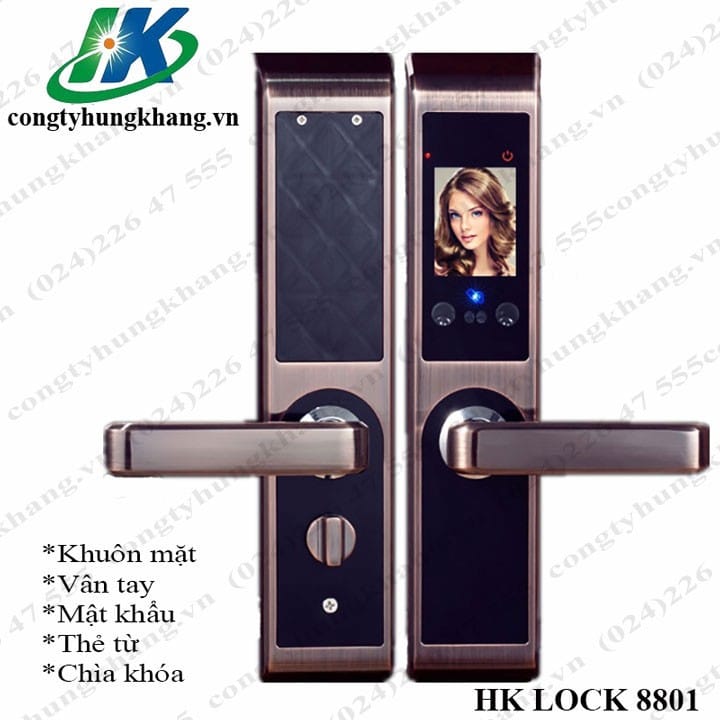 Khóa cửa nhận diện khuôn mặt HK LOCK 8801