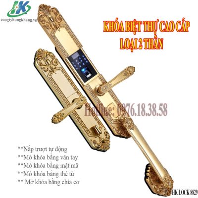 Khoa thong minh lap cho cua biet thu go lim HK LOCK 8829